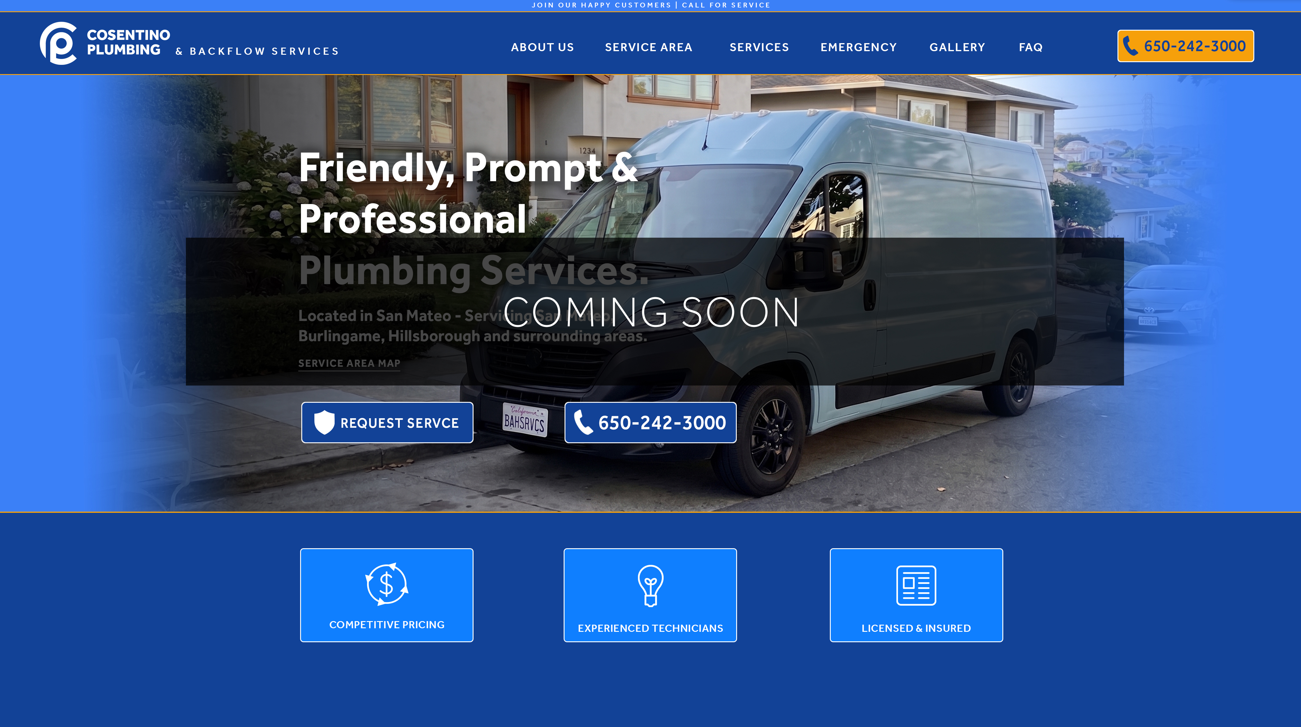 Cosentino Plumbing and Backflow Services - Coming Soon